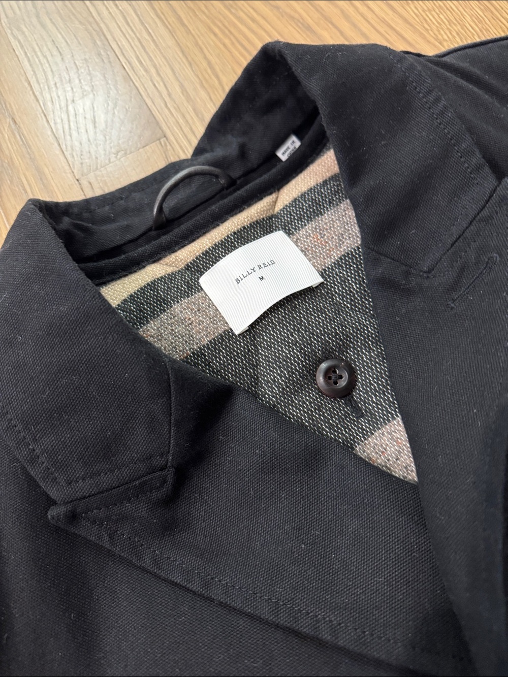 Billy Reid Black Waxed Canvas Bond Peacoat - Picture 4 of 6